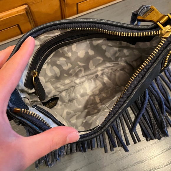 *SOLD* Aimee Kestenberg Take Me Out Fringe Crossbody Shoulder Bag - Deep Indigo - Picture 9 of 16